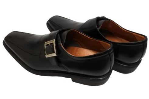 【KANEKA designo5022 ブラック】幅広4E シングルモンクストラップシューズ